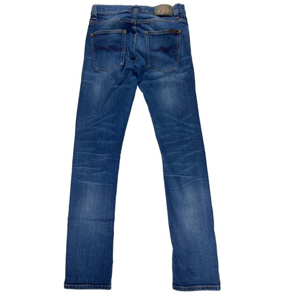 Nudie Jeans Grim Tim Dark Crispy Worn Slim jeans mens size 28x32 - Picture 2 of 9